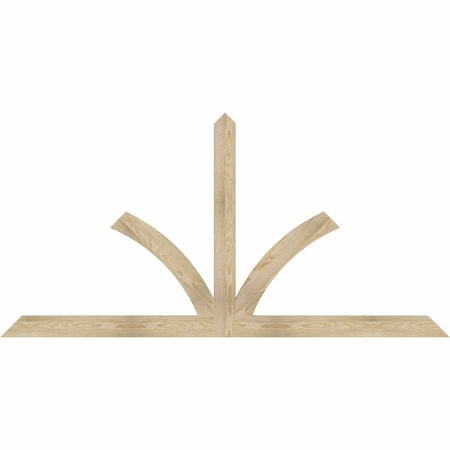 Ekena Millwork Richland Rough Sawn Timber Gable Bracket, Douglas Fir, 84"W x 42"H x 2"D x 4"F, 12/12 Pitch GBW084X42X0204RIC00RDF